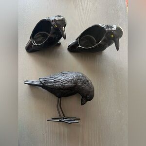 2 Partylite Black Crows candle holders